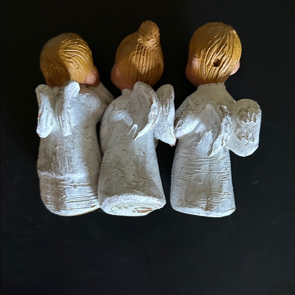 1960s MCM Jullar of Spain handcrafted Terra cotta singing angel figurines - Picture 4 of 9